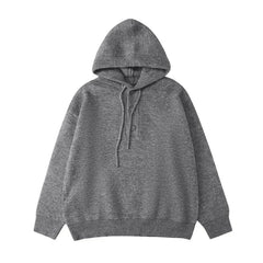 HEARUJOY  -  Hooded Jumpers Men Solid Spliced Sweaters Long Sleeve Pullovers Knitted Loose Fit Slight Strech Standard Wool High Street 2025