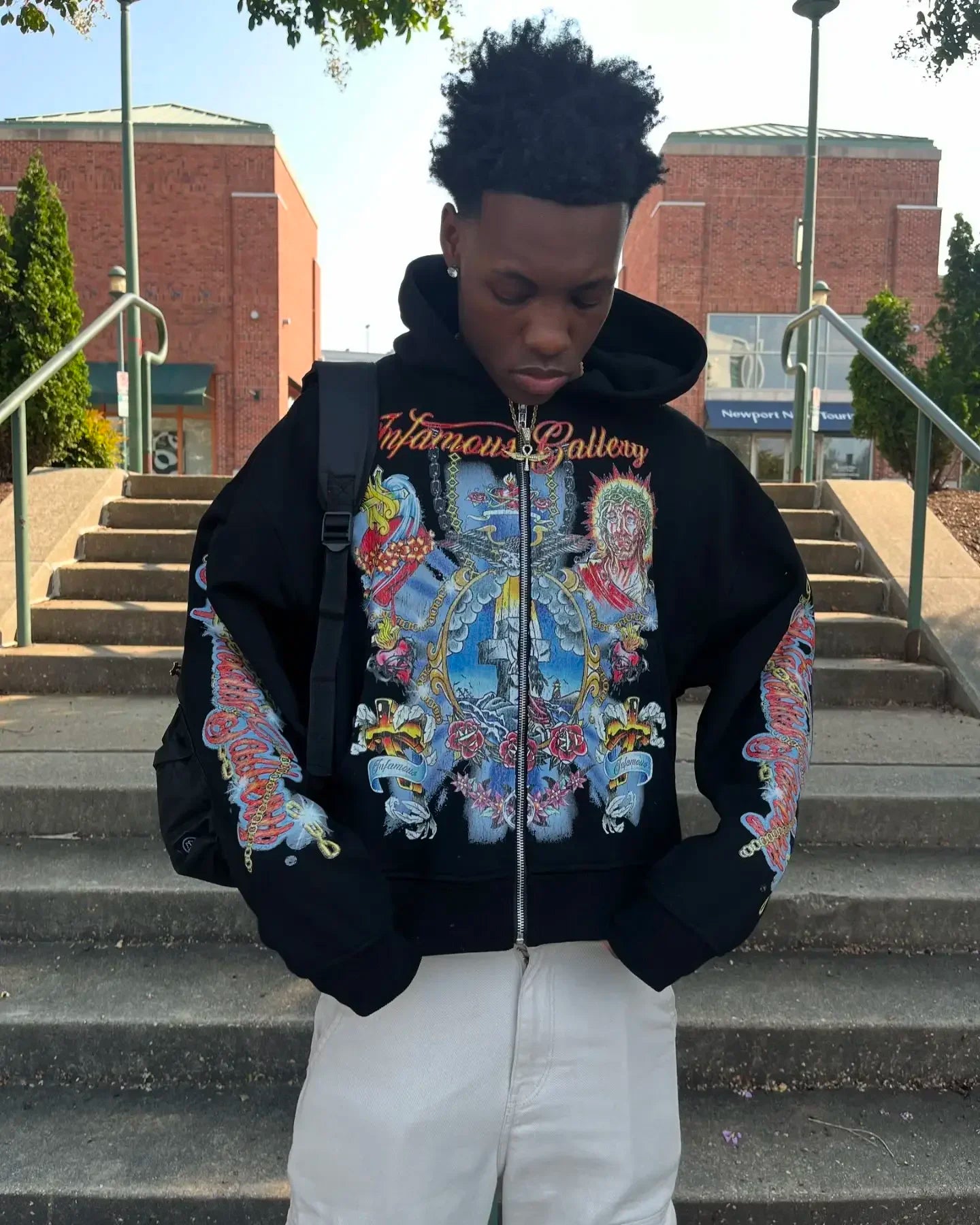 Hearujoy Dark letter devil print hoodie American retro goth fashion loose rock Harajuku versatile couple trend sports y2k top hot sale
