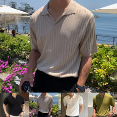 HEARUJOY  -  Black Casual Short Sleeves Versatile Knitted Tops Home Commuting Use Slight Stretch Fit Comfortable Elasticity