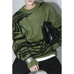 HEARUJOY  -  Autumn Winter New Fashion Round Neck Long Sleeve Color Blocking Pullovers Men's Clothing Korean Loose All-match Knitting Tops