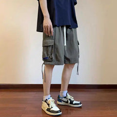 HEARUJOY  -  Summer Workwear Men's Trendy Loose Straight Large Pocket Casual Beach Shorts