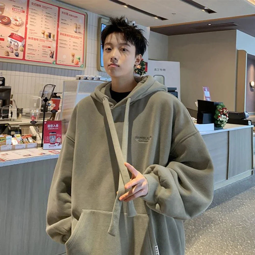 Hearujoy Hooded Sweatshirt Men's New Spring and Fall Simple Pullover Tops Fashion Personality Loose Hoodie Jacket Men Clothing Streetwear