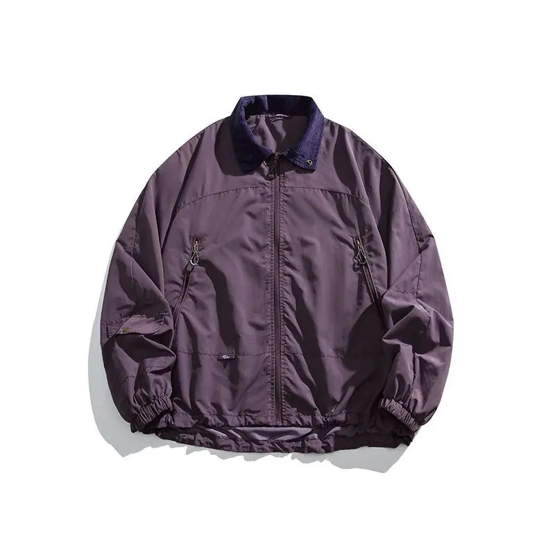 HEARUJOY  -  Japanese Retro Spring/Fall Outdoor Workwear Jacket Men's Quick-Dry Lapel Utility Coat Oversized Pilot Jacket with Multi-Pockets
