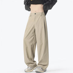 HEARUJOY  -  Black Casual Pants Men Fashion Oversized Wide Leg Pants Men Streetwear Korean Loose Straight Beige Pants Mens Baggy Trousers