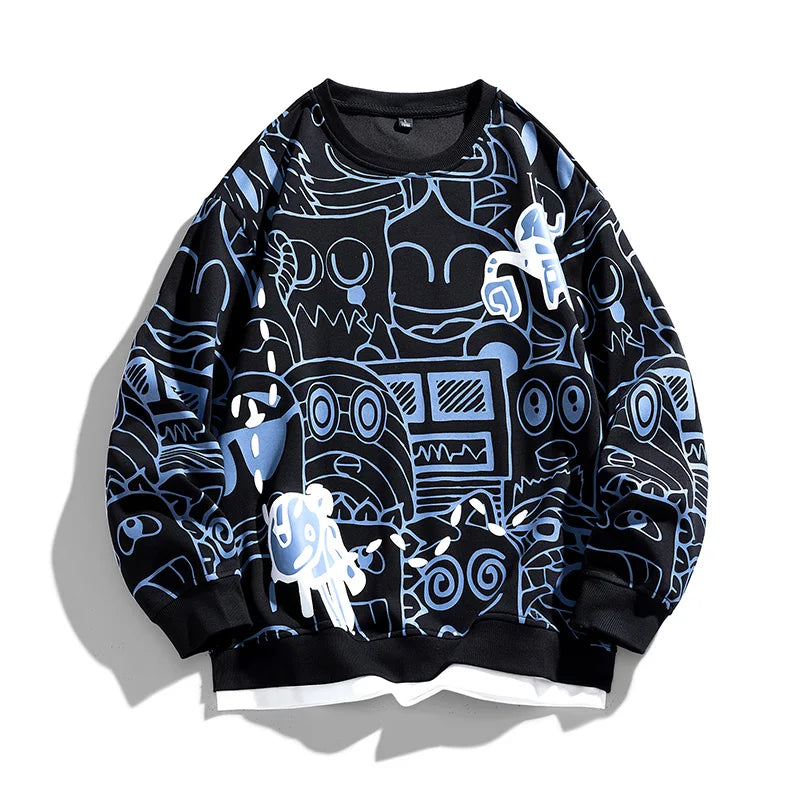 HEARUJOY  -  Spring Autumn Men Sweatshirts Casual Korean Style Long Sleeve Shirts Male Hoodies Round Neck Unisex Pullovers