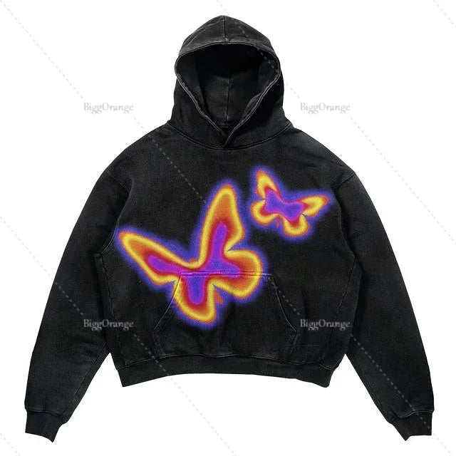 Hearujoy Vintage Letter print sweatshirt hoodie oversized streetwear harajuku y2k tops american style grunge casual hoodies women