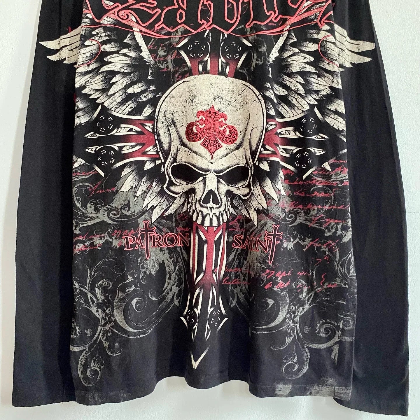 Hearujoy Affliction Long sleeved T shirt Y2K Fashion New Round Neck Oversized T shirt Mens Womens Casual Tops Streetwear Gothic Clothing