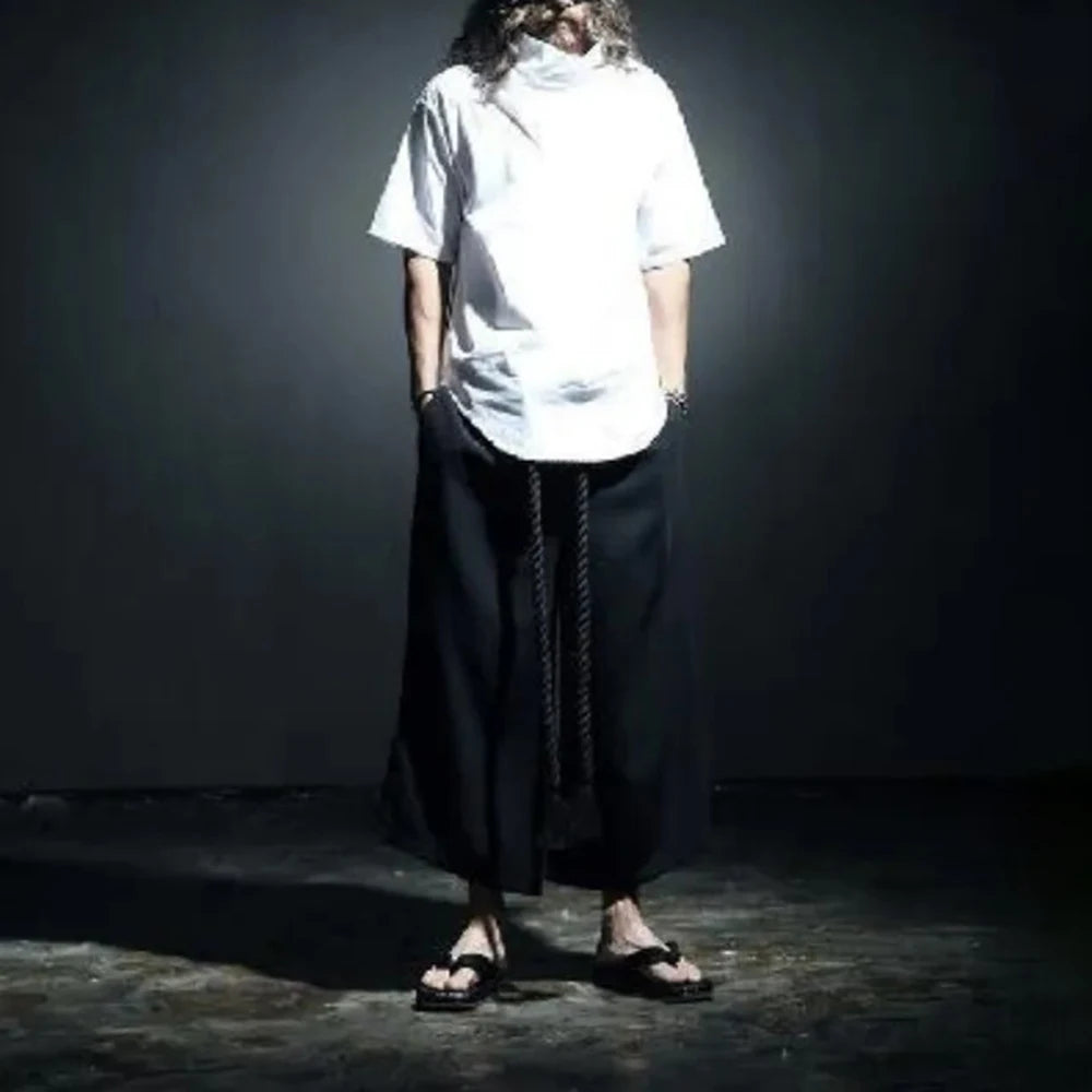 HEARUJOY  -  XS-6XL Y2k Belt Dark Style Casual Skirt Pants Genderless Unisex Streetwear Fashion Versatile Samurai Pants Hakama Pants 2025 New
