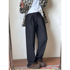 HEARUJOY  -  Gray Suit Pants Men Oversized Social Mens Black Dress Pants Korean Loose Wide Leg Pants Mens Office Formal Trousers M-3XL