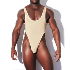 Hearujoy Men's Sexy Jumpsuit New Solid Stretch One-Piece Underwear Camouflage Bodysuit Shaper Vest Wrestling Singlet Open Butt Rompers