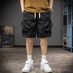 Hearujoy Summer Thin Cargo Shorts Men's Fashionable Sports Casual Medium Pants Loose Straight Versatile Quarter Pants Men