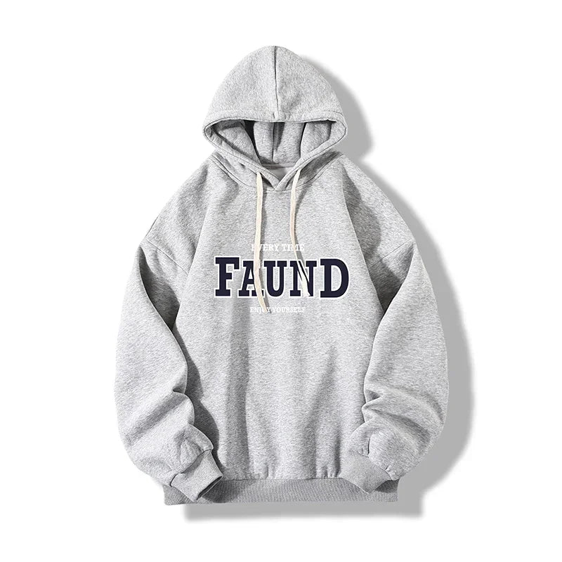 HEARUJOY  -  Men's Oversized Hoodie Off White Letter Print 5XL Hoodies with Hat Over size for Men Man Hoody Casual Wear Male Sweatshirt
