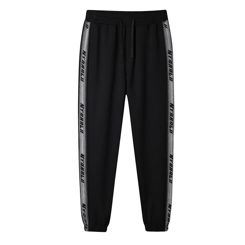 HEARUJOY  -  Side Stripe Joggers Men Trousers Autumn High Street Vibe Korean Wide-leg Trousers Casual Niche Straight-leg Loose Sports Pants