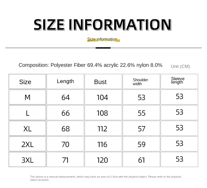 HEARUJOY  -  Autumn Winter New Men's Korean Loose Knitted V-neck Casual Sweater Outdoor Fashion Trend Comfortable Breathable Hoodie
