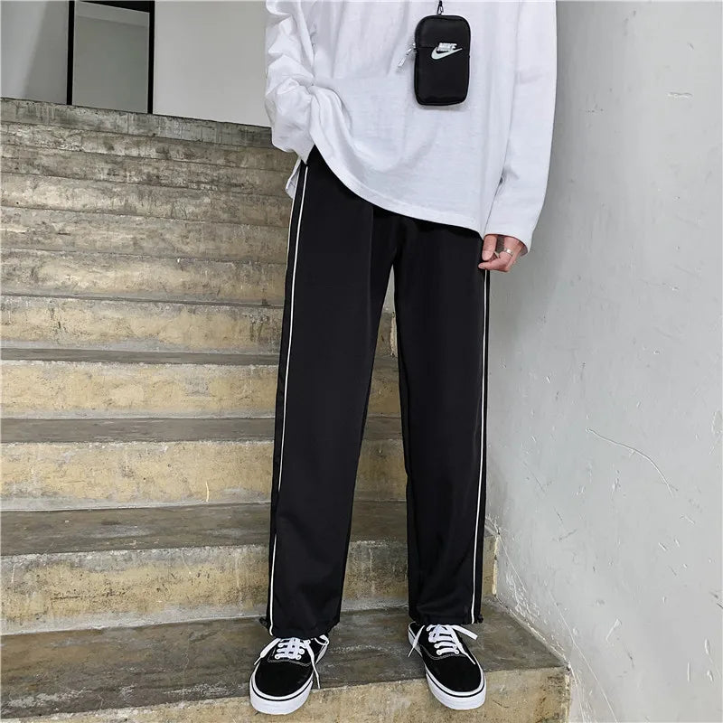 Hearujoy Black Casual Pants Men Fashionable Oversized Sports Pants Men Streetwear Hip-hop Loose Wide Leg Pants Mens Joggers Trousers