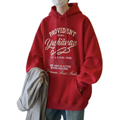 HEARUJOY  -  Men's Oversized Hoodie White With Hat 5XL Funny Hoodies Oversize for Men Letter Print Man Casual Wear Hoody Male Sweatshirt
