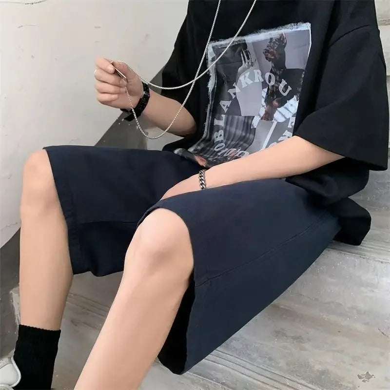 HEARUJOY  -  Drawstring Wide with Pockets Loose Man Short Pants Baggy Designer Thin Essential Xxl Ice Summer Casual in Bulk Xl Shorts for Men