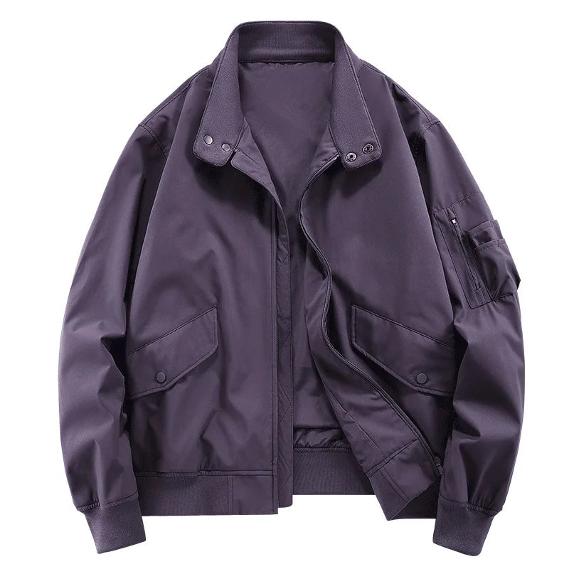 HEARUJOY  -  Spring and Autumn New Men's Simple Stand-up Collar Jacket Casual Waterproof Windproof Anti-wrinkle Thin Fashion Coat