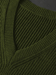 HEARUJOY  -  Casual Simple Solid Color All-match Knit Vest Mens Autumn Trendy Slim V Neck Tank Tops Men Leisure Sleeveless Knitted Camisoles