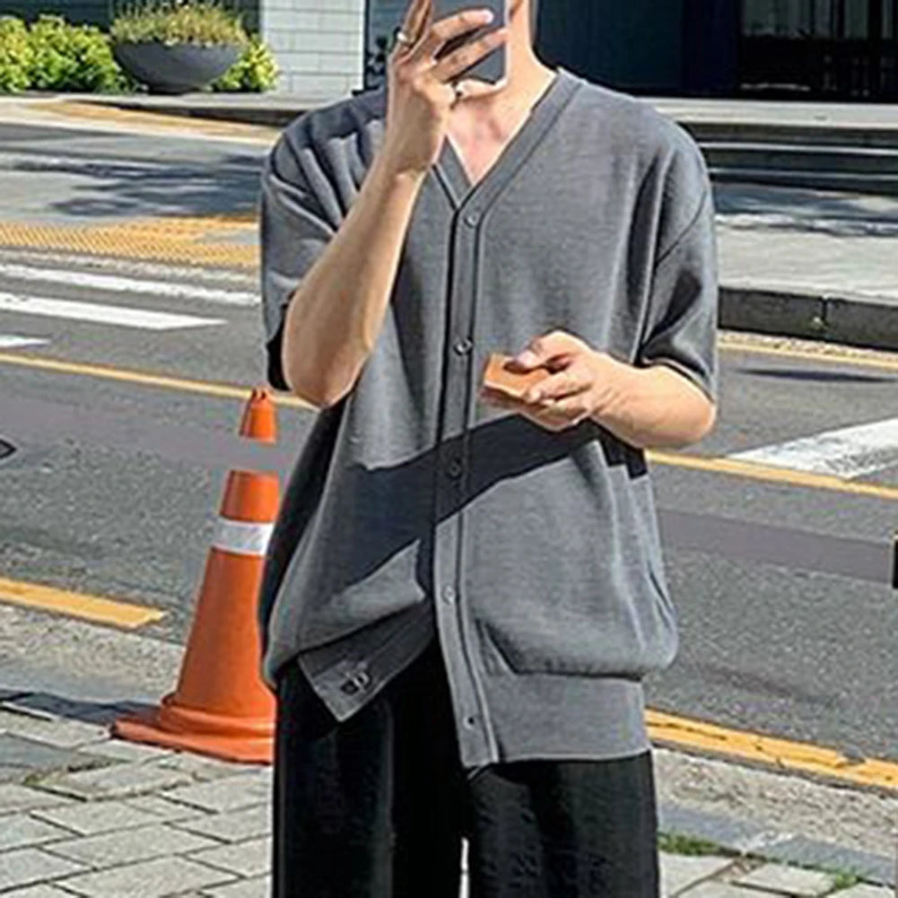 HEARUJOY  -  Polyester Shirt Loose Casual Cardigan Holiday Style Regular Length Solid Pattern Summer Wear Casual Style For Daily Wear