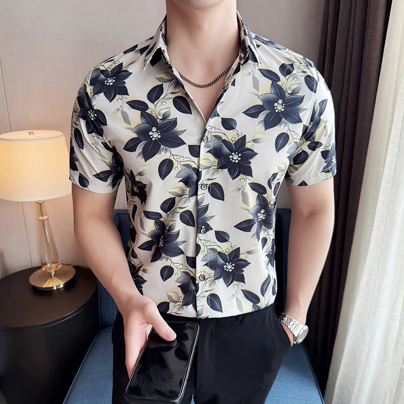 HEARUJOY  -  Fashion Mens Hawaiian Shirt Male Casual Colorful Printed Beach Shirts Men Short Sleeve Shirts Camisa Hawaiana Hombre