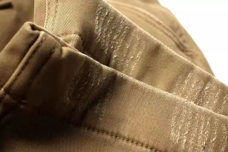 HEARUJOY  -  American Vintage Men Cargo Pants Distress Scratch Washed Cotton Straight Pants Trousers Spring Autumn Heavy Weight Casual Pant