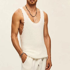 HEARUJOY  -  Vacation Daily Holiday Tank Top Men Male Vest Summer Breathable Casual Knitted Skin-friendly Sleeveless Sportwear
