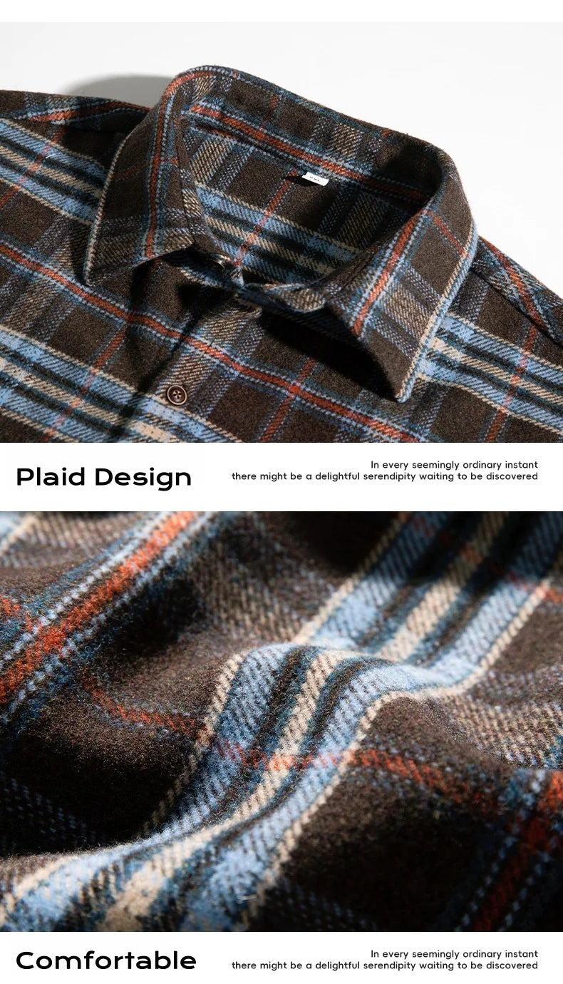 Hearujoy American Retro Color Collision Plaid Long Sleeve Shirt Men's Women's Lapel Patch Pocket Design Couple Loose Shirt Jacket