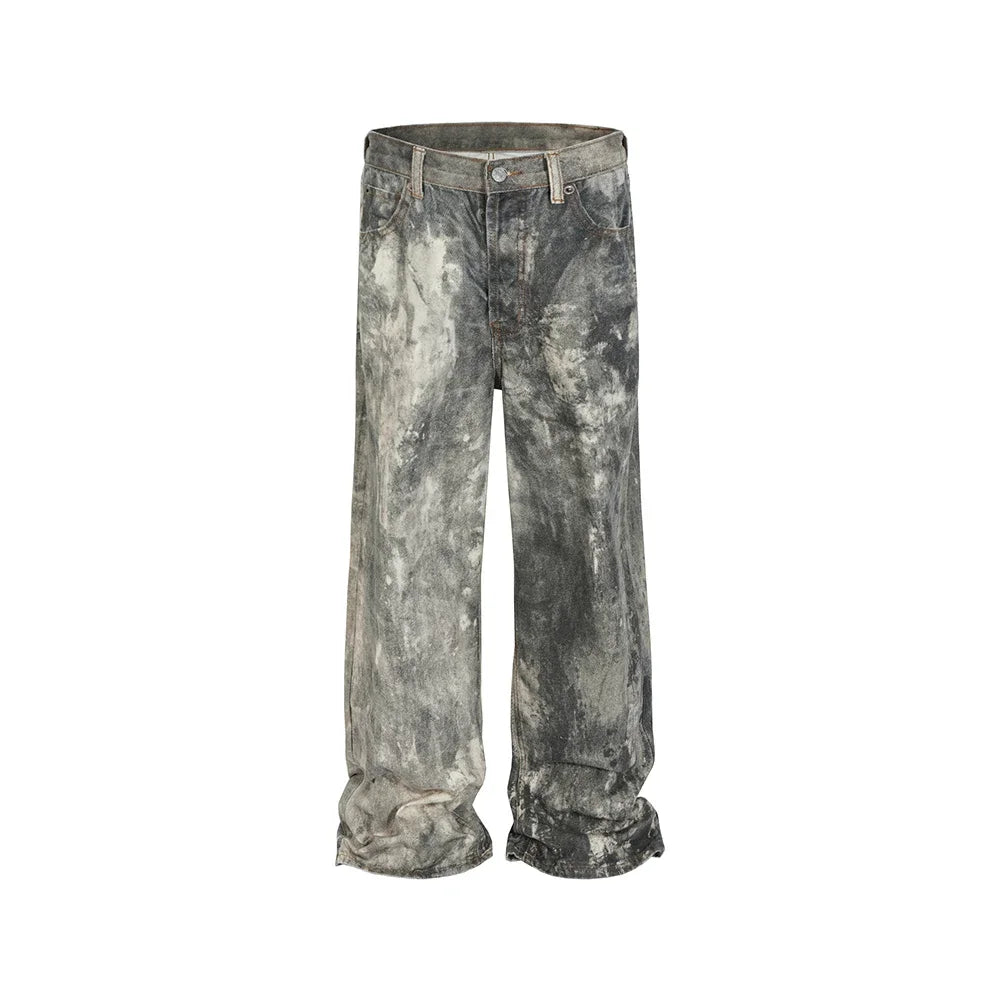 Hearujoy Camouflage Speckled Digital Printed Jeans for Men and Women Straight Casual Baggy Denim Trousers Ropa Hombre Loose Cargo Pants