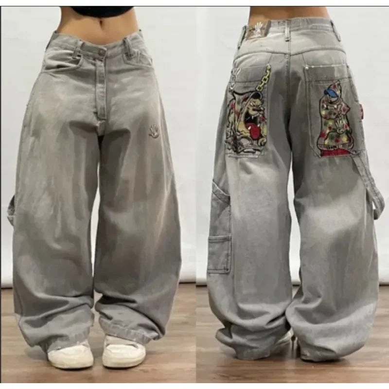 Hearujoy Hip-hop rock camouflage leaves popular multi-pocket high-waisted mom jeans for women Y2K niche simple fashion trend cargo pants