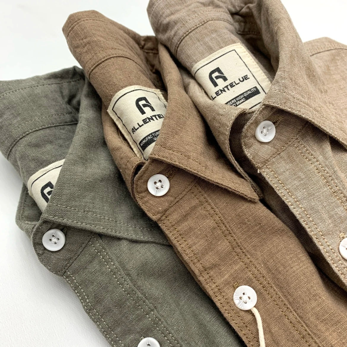 HEARUJOY  -  Summer Men's Cotton Linen Shirts With Chest Pocket Sold Color Harajuku Blend Simple Long Sleeved Loose Oversized Casual Shirt