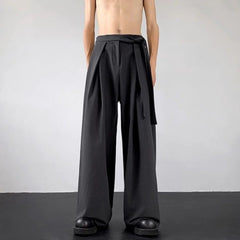 HEARUJOY  -  Mens Y2k Japanese Belt Casual Trousers Streetwear Daily Niche Personality Versatile Comfortable Straight Pants