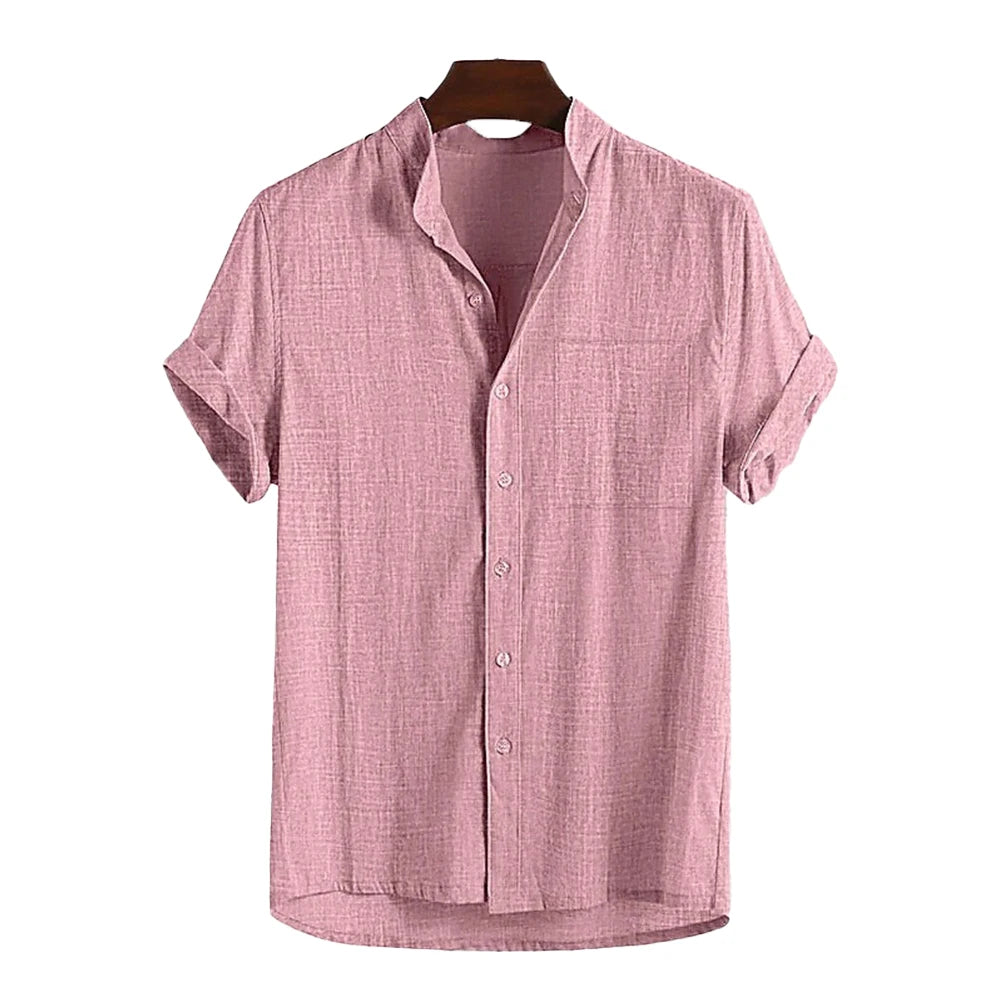HEARUJOY  -  Comfy Fashion Hot New Stylish Men\'s Blouse Holiday Male Regular Slight Stretch Solid Color Summer Vacation Daily