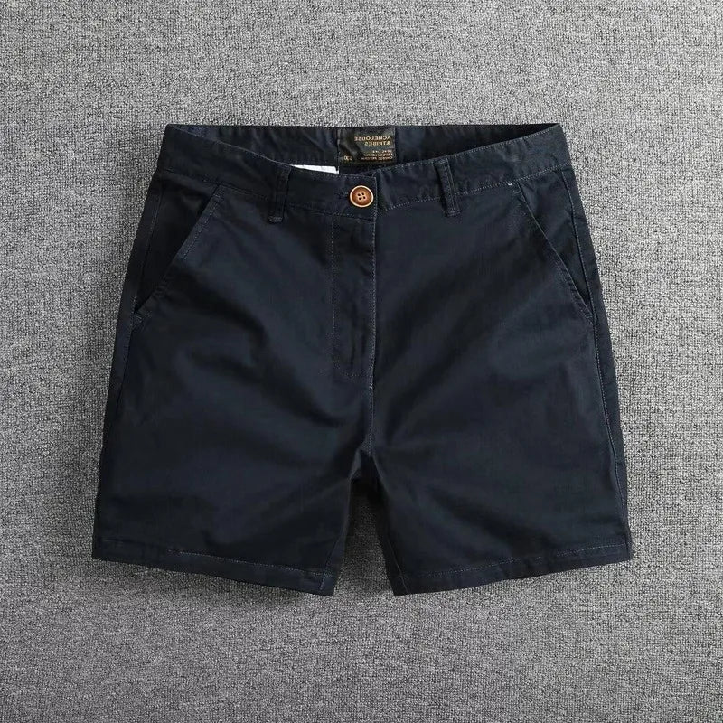 HEARUJOY  -  Summer New Quarter Length Shorts Men Casual Slim Fit Straight Cargo Shorts Stretch Three Quarter Beach Shorts