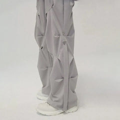 Hearujoy Harajuku Cargo Pants For Men Grey Fashion Female High Wait Trousers Hip Hop Baggy Oversized Wide Leg Bottoms