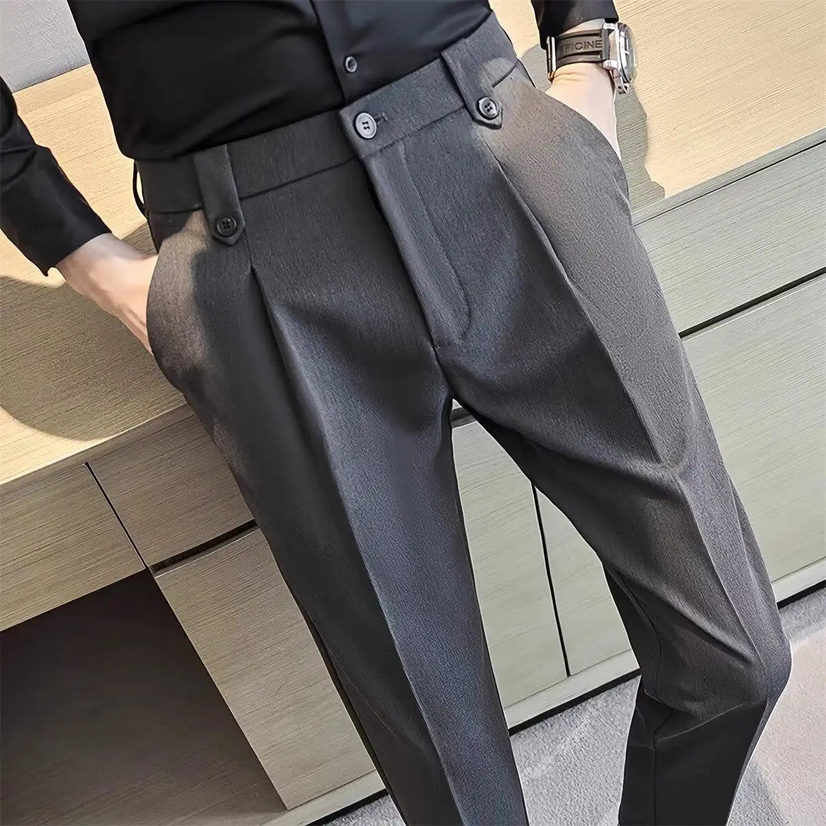 HEARUJOY  -  New Casual Business Trousers Trendy Slim Men's Korean Version Nine Points Pants