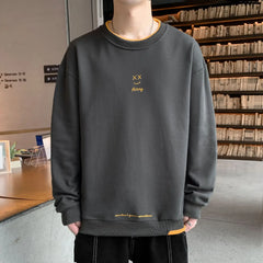 HEARUJOY  -  Men Sweatshirts 2025 Spring Autumn Casual Pullover for Male Oversize Hoodies Letter Embroidery Loose Tops Hip Hop Streetwear