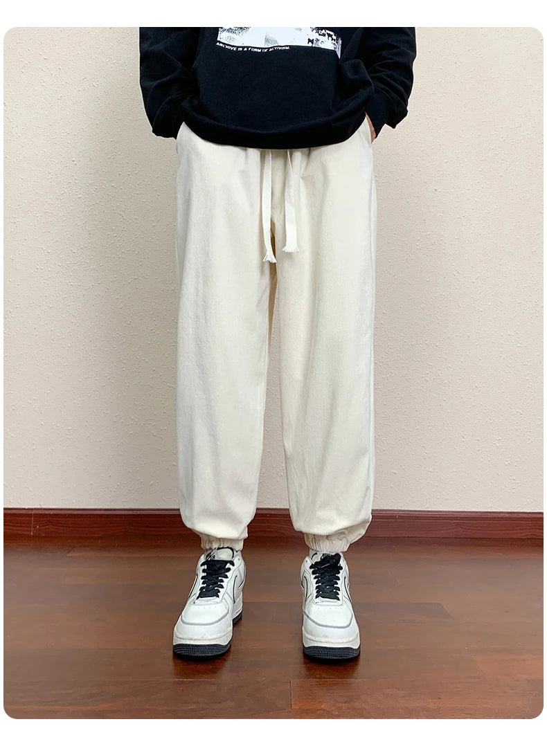 HEARUJOY  -  Autumn New Corduroy Joggers Men Baggy Harem Pants Korean Fashion Men Jogging Sweatpants Woman Casual Trousers Streetwear Men