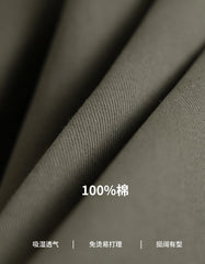 HEARUJOY  -  Pure Cotton Casual Pant Men Double Pleated High Waisted Breathable Trousers Business Casual Formal Pants Men Social Trousers