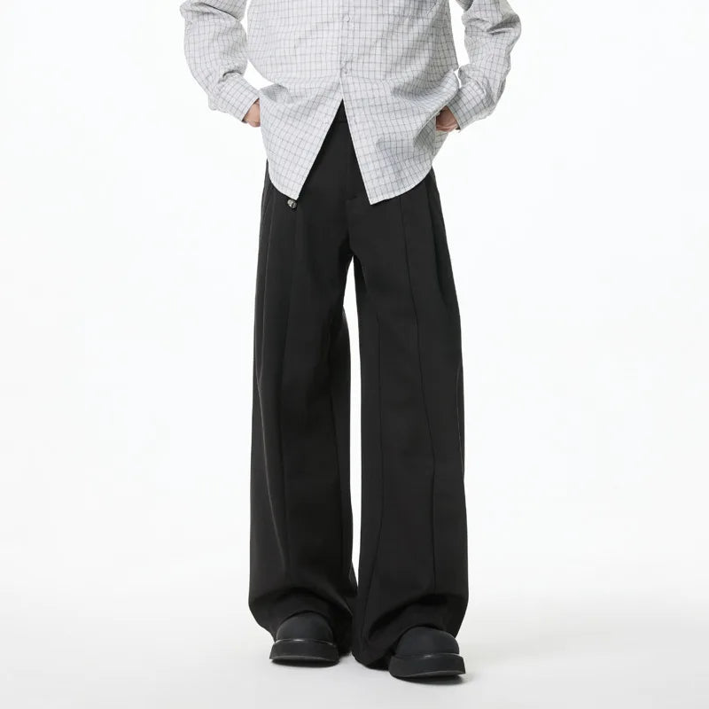 HEARUJOY  -  Apricot Suit Pants Men Society Mens Black Dress Pants Korean Loose Wide Leg Pants Mens Office Formal Trousers Large Size 4XL