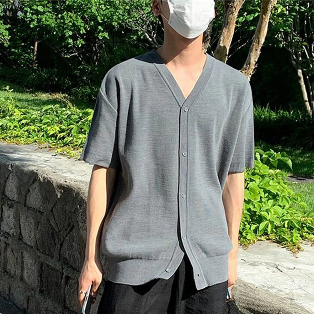 HEARUJOY  -  Polyester Shirt Loose Casual Cardigan Holiday Style Regular Length Solid Pattern Summer Wear Casual Style For Daily Wear