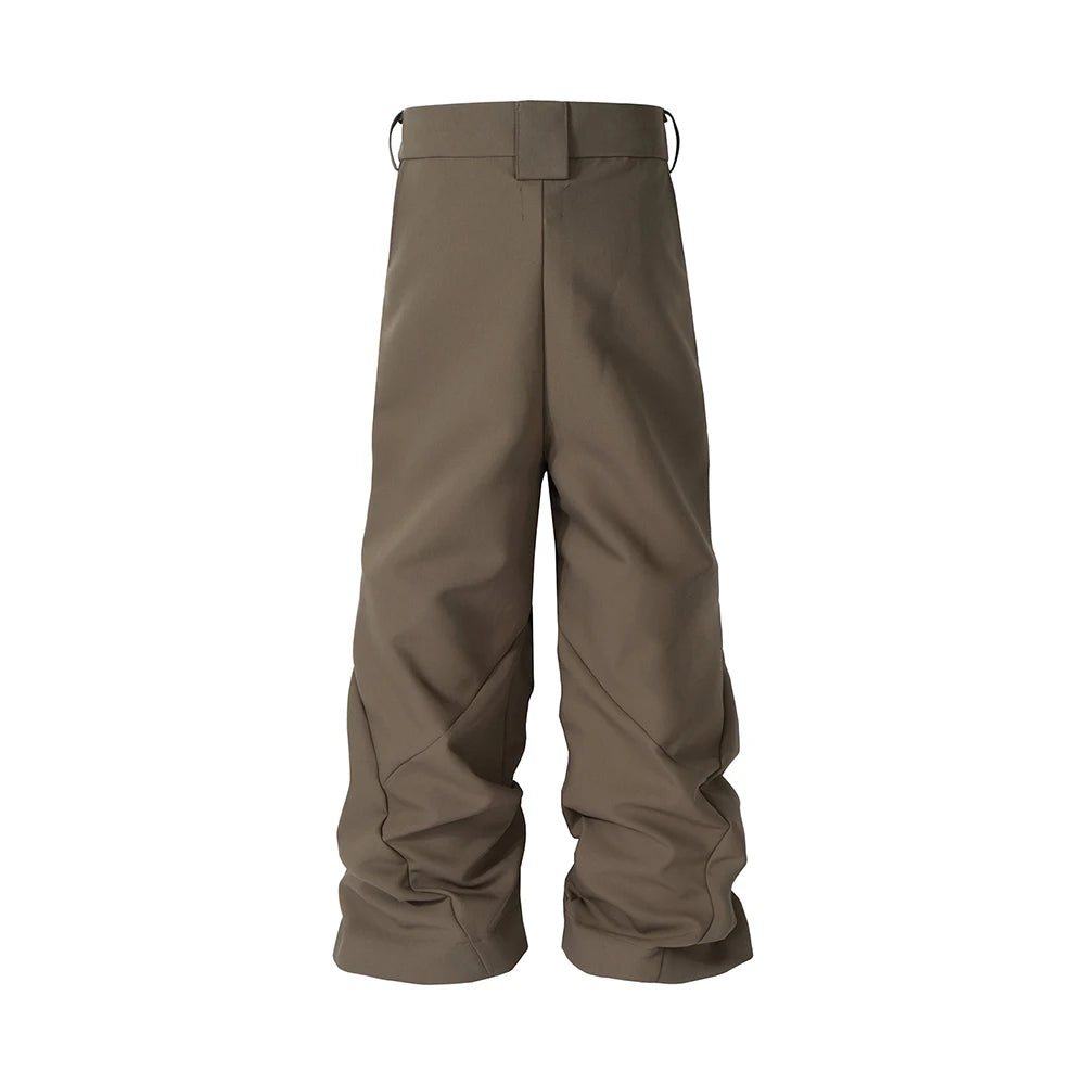 Hearujoy Knee Double Pleated Diamond Cut Wide Leg Cargo Pants for Men Straight Vintage Baggy Trousers Oversized Loose Overalls