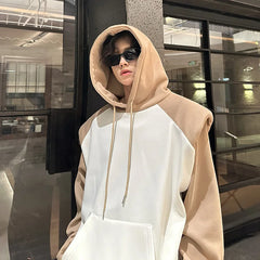 Hearujoy Fake Two Piece Patchwork Hoodie Men Autumn Winter Fashion Harajuku Casual Oversized Hoodies Hip Hop Sweatshirt Men's Streetwear