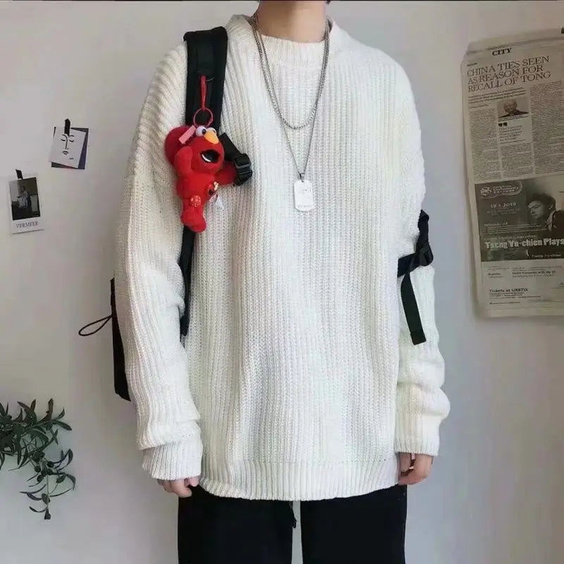 HEARUJOY  -  Korean Fashion Sweaters Men Autumn Solid Color Wool Sweaters Slim Fit Men Streetwear Mens Clothes Knitted Sweater Men Pullovers