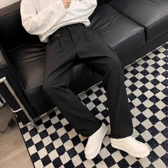 HEARUJOY  -  Mens Suit Trousers British Style Straight Trousers Business Versatile Streetwear Casual Trousers Men'S Clothing Summer New