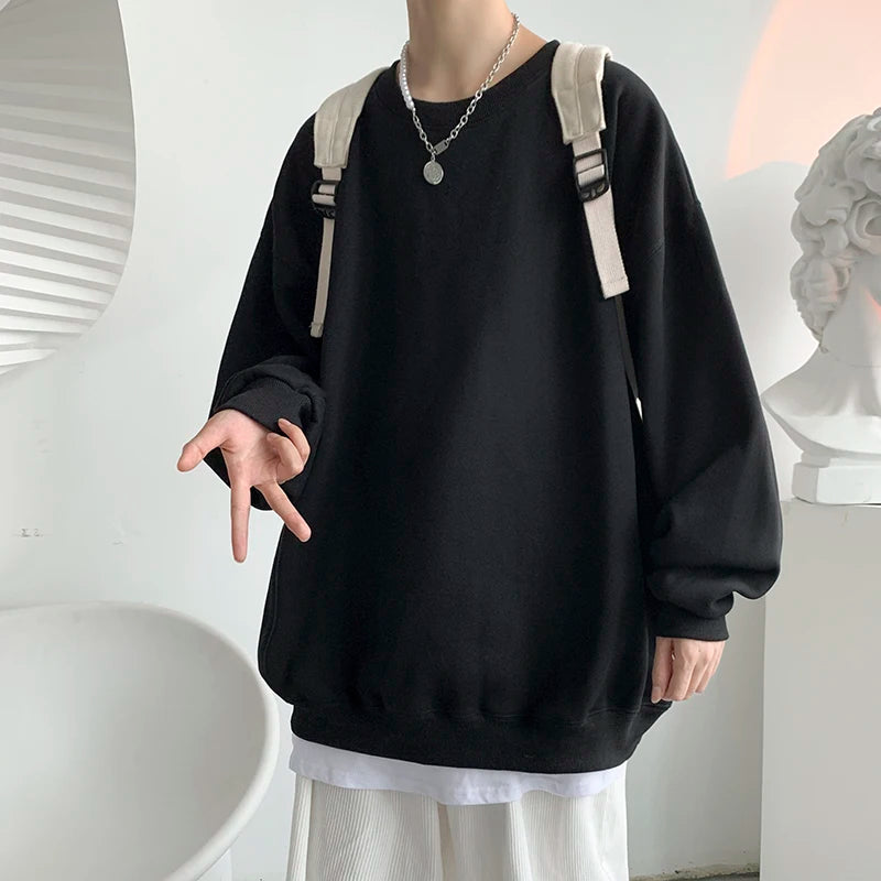 HEARUJOY  -  Autumn Men Casual Sweatshirts Harajuku Printed Men Oversized Hoodies Korean Man Casual Loose Pullovers