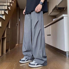 HEARUJOY  -  Ice Silk Baggy Summer Thin Men's Casual Wide-leg Pants Low Price Stylish High Quality New in Classic Y2k Long Xxxl Male Trousers