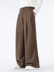 HEARUJOY  -  New Hot Sale Of The Season Men's Loose Casual Pants Korean Style Versatile Thin Hanging Wide Leg Floor-Length Summer Long Trouse