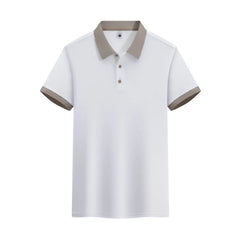 HEARUJOY  -  Summer Men's Clothing Luxury Knit Short Sleeve Polo Shirt Retro Button-down Patchwork Popular Fashion Business Casual T-shirt