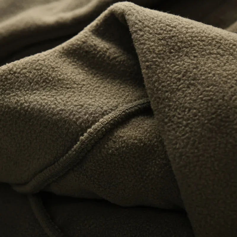 HEARUJOY  -  Men's Double-Sided Fleece Relaxed Fit Henley Neck Pullover - Warm Casual Sweatshirt for Autumn/Winter
